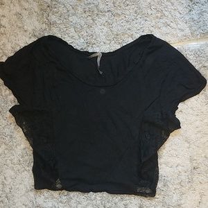 Crop top/ sheer/lace top
